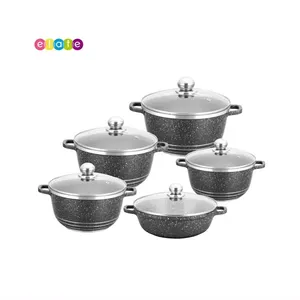 High-Quality Kitchenware Cooking Round Sauce Casserole Fry Pan Grill Plate Insert Chef Knife 10 Piece Set