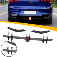 Diffuseur arrière HS MK8 en plastique aspect fibre de carbone avec lampe, extension de lame de pare-chocs arrière pour VW Volkswagen Golf 8 MK8 Pro