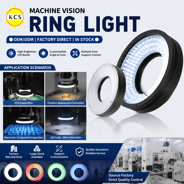 High Uniformity Optical 24V LED Diffused Ring Light for Machine Vision Smooth Surface Inspection