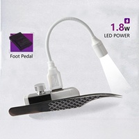 Lampe UV pour cils 405nm blanche à fixation pince, système d'extension de cils à colle UV, mini lampe LED UV flexible à col de cygne pour extension de cils