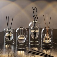 Diffuseur d'huiles essentielles en verre transparent double couche, alimenté par USB, pour voiture, diffuseur d'arômes décoratif moderne