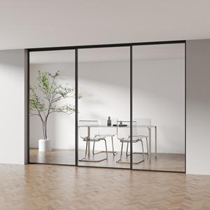 <span class=keywords><strong>Porte</strong></span> <span class=keywords><strong>coulissante</strong></span> à trois points de fixation, design postmoderne, cuisine, salon, alliage d'aluminium, <span class=keywords><strong>porte</strong></span> extrêmement étroite - Product Image 3