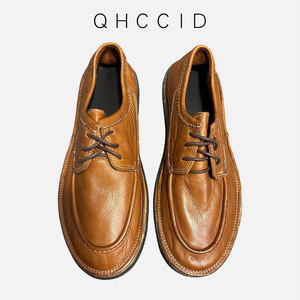 Zapatillas deportivas de malla de cuero lavado marrón para hombre, hechas a mano, informales, con cordones, cómodas, antideslizantes, ligeras, estilo urbano - Product Image 2