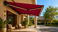 Auvent rétractable de luxe moderne et adorable, pare-soleil et imperméable, avec télécommande, en aluminium, à cassette intégrale, pour balcon extérieur