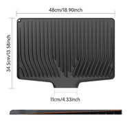 Modernes Design Silikon Dish Drain Board Counter Top Trockner mit Slope Guide für Home Kitchen Isolier platte für Geschirr