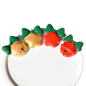 Cabochons en résine à dos plat en forme de clochettes de Noël et nœuds, accessoires mignons pour loisirs créatifs et décoration de scrapbooking - Product Image 1