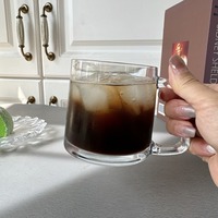 Mug en verre transparent Hxglass avec poignée, design moderne et minimaliste, tasse à boire pour bière pression, thé, lait, bubble tea et jus