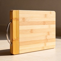 Planche à découper en bambou écologique créative de 40 cm, rectangulaire, antibactérienne, avec trou de suspension