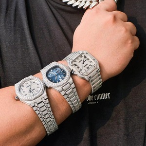 Reloj Drioshipping de Acero Inoxidable con Diamantes Cultivados en Laboratorio con Claridad VVS, Eleva Tu Estilo con un Toque de Lujo con Movimiento de Cuarzo - Product Image 5