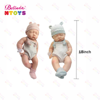 Poupées reborn en silicone intégral Belinda de 18 pouces, kit cadeau, poupées réalistes, jouets pour bébés, poupées réalistes en silicone souple, ensemble de poupées nouveau-nés