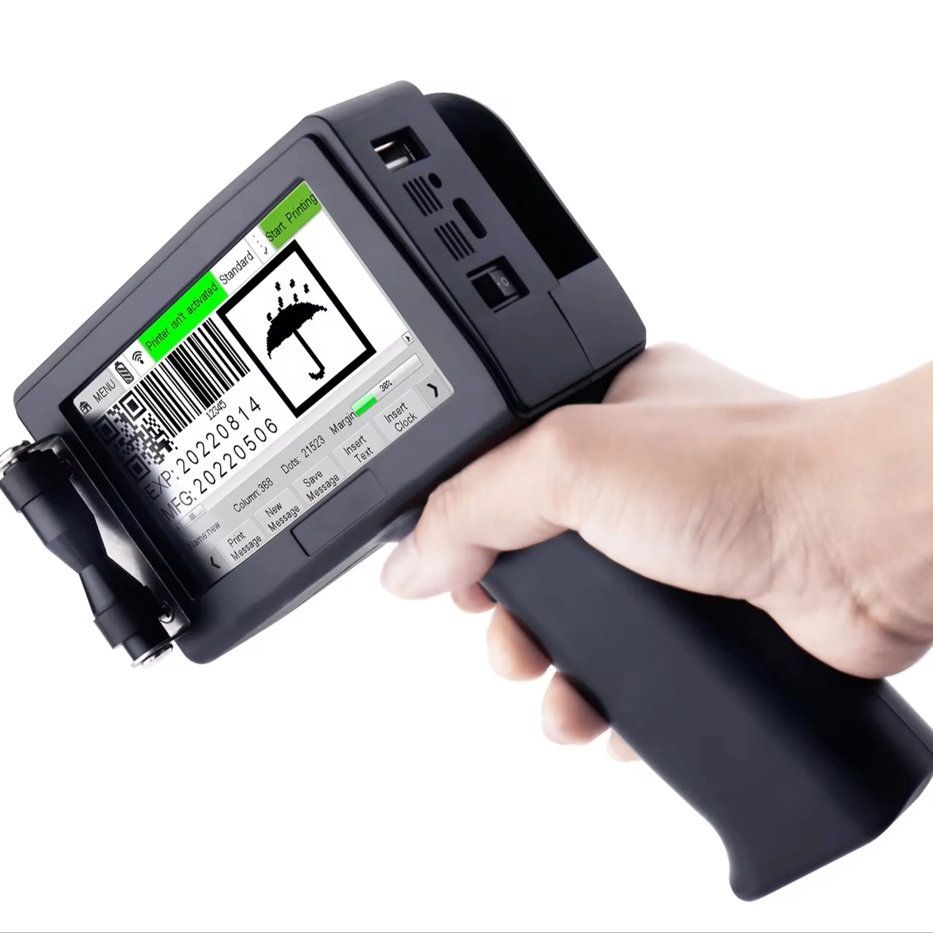 Hotsale DOCOD OEM/ODM G50 12.7mm handheld printing machine for expiry date portable printer gun Tij inkjet on box for wholesale