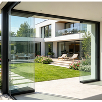 Porte pliante en verre sans cadre sur mesure, porte accordéon en verre, porte de séparation en verre, porte coulissante en verre sans cadre pour patio, balcon, véranda