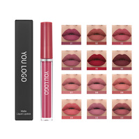 Rouge à lèvres liquide mat minéral waterproof 2026 sous marque privée, certifié CE, 3 ml, sans logo, film-formant, anti-adhésif, boîte personnalisée