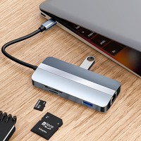 Station d'accueil Type-C 8-en-1 de haute qualité, station d'accueil USB 3.0 et hub USB haute vitesse, station d'accueil Type C pour MacBook