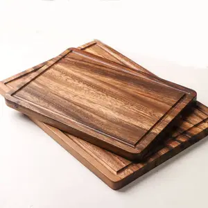 Placas para corte de madeira de acácia, utensílios para cozinha de bambu