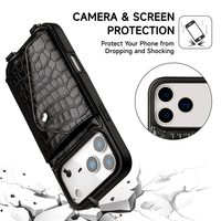 Sac bandoulière en cuir véritable de vachette en gros avec fente pour cartes et bouton-pression pour iPhone 16 17 18 Pro Max OEM