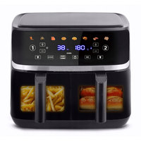 ANWELL Friteuse à air à double compartiment 10,2 L avec contrôle de température indépendant et fonction de cuisson synchronisée, sans mélange de saveurs, idéale pour les grandes familles