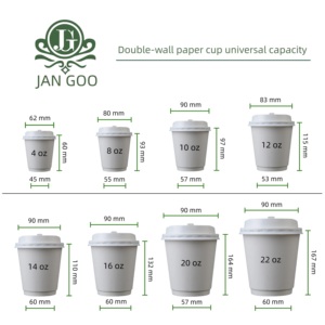 Gobelets en papier jetables biodégradables et écologiques à double paroi, imperméables, avec logo personnalisé, marque privée, vente en gros pour boissons chaudes/froides - Product Image 3