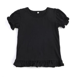 Camisetas Lisas de Poliéster 100%, Ropa para Impresión por Sublimación, Camisetas de Verano Personalizadas con Mangas con Volantes para Niñas - Product Image 3