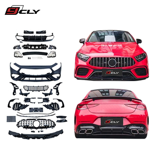 Pour Mercedes-Benz <span class=keywords><strong>CLS</strong></span> W257 2018-2024, version haut de gamme, kit carrosserie CLS63 A-<span class=keywords><strong>MG</strong></span>, pare-chocs avant, calandre, diffuseur, embout d'échappement noir/argent - Product Image 1