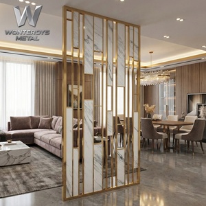 Panel Divisor de Pared de Acrílico con Pantalla de Acero Inoxidable 304 Personalizado, Acabado Dorado PVD para Diseño de Villas, Hoteles y <span class=keywords><strong>Interiores</strong></span> Modernos - Product Image 4