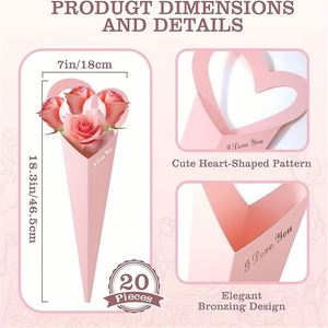 Single Packaging Bag, Heart-Shaped Creative Flower Packaging, Wedding and Mother's Day <b>Bouquet</b> Gift <b>Box</b> - Product Image 3