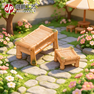 <b>Miniature</b> Bamboo Furniture Set Dollhouse Accessories Synthetic Resins Cartoon Style For Indoor Decorations - Product Image 5