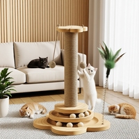 Katzen-Kratzbaum aus Spanplatte, verschleißfest, fusselfrei, All-in-One vertikales Klettergerüst, 46 cm, schlichtes Design für Katzen