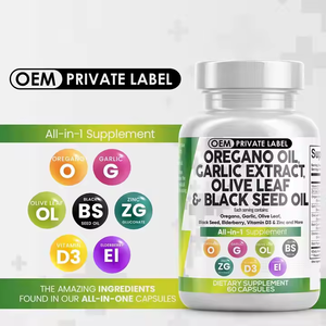 <span class=keywords><strong>OEM</strong></span> Oregano minyak bawang putih kapsul dengan daun zaitun ekstrak minyak biji hitam untuk dukungan kekebalan tubuh dan energi memberikan - Product Image 3