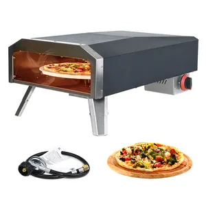 12In 자동 회전 프로판 홈 사용 미니 피자 오븐 상업 야외 토스터 가스 피자 메이커 피자 돌