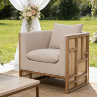 Chaise d'appoint individuelle en rotin rétro confortable pour balcon, idéale pour événements de mariage - Offre Spéciale