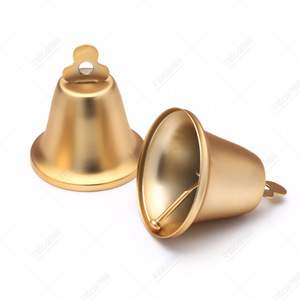Frosted Gold Hand <strong>Bells</strong> 2pcs/Bag Plated Metal Cow <strong>Bells</strong> for Wall Hanging Christmas Horn <strong>Bells</strong> Decor Sound Crisp and Loud - Product Image 3