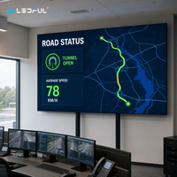 Mur d'affichage LED P1.86 pour centre de contrôle des péages autoroutiers, avec taux de rafraîchissement élevé et large angle de vision, installation fixe