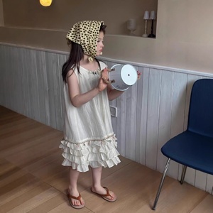 <span class=keywords><strong>Abito</strong></span> Senza Maniche in Stile Etnico per Bambine, Tessuto Morbido in Cotone e Poliestere, Comodo per l'Estate - Product Image 4