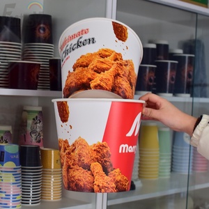 Tùy Chỉnh Dùng Một Lần Giấy Chiên Gà 3 Ltr 130 Oz Xô Có Nắp Đậy - Product Image 2