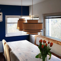 Lampe suspendue en rotin de style moderne, tissée à la main, design industriel vintage créatif, éclairage de luxe à économie d'énergie pour hôtel