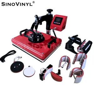 SINO-PH 8 in 1 Even Heat Platen Area Heat Press Machine T Shirt/Cylindrical Mug/Plate Heater 29x38cm Automatic Printing Machine