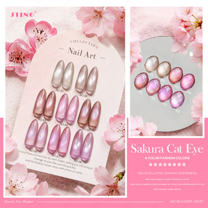 JTING New Release 8colors Sakura Cat Eye Gel Magnetic Powder Transparency Gel Nail Polish Tpo/hema Free OEM Wholesale Supplier - Product Image 4