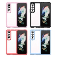 Étui de téléphone transparent antichoc en TPU acrylique pour Samsung Z Fold 4 3, coque arrière rigide transparente pour Galaxy Z Fold 4