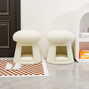 Sgabello Creativo Stile Crema per Ingresso Casa, con Spazio Riposo Sofisticato per Animali Domestici e Porta Scarpe Integrata - Product Image 2