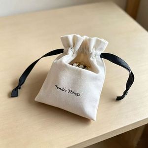 Sac à cordon en toile naturelle de haute qualité, petit sac anti-poussière en coton écologique pour impression DIY - Product Image 3