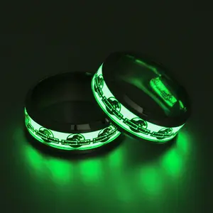 Lovely Stainless Steel Luminous Dinosaur Park Ring for Children