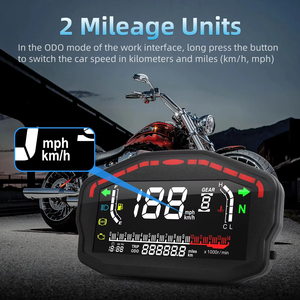 2,4 Zylinder Universal Tachometer Motorrad Digitaler Kilometerzähler Wassertemperatur Kraftstoffanzeige Drehzahlmesser für Kawasaki für Suzuki - Product Image 3