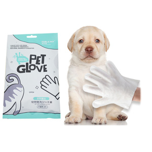 No Rinse Acohol Free PH Balanced Dog Cleaning Pet Gloves Wet Wipes