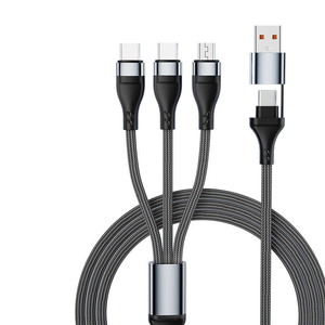 Câble <span class=keywords><strong>de</strong></span> charge rapide USB-C Micro USB 3 en 2 PD 100W pour iPhone Samsung, <span class=keywords><strong>cordon</strong></span> <span class=keywords><strong>de</strong></span> charge rapide - Product Image 2