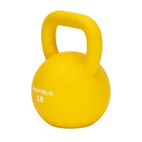 Kettlebell jaune 16 kg avec revêtement en poudre, équipement de musculation pour hommes, traitement de couleur personnalisable, studio de fitness