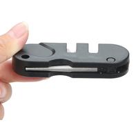Aiguiseur de couteau de poche manuel pliable double face multi-grains pour survie en camping et EDC