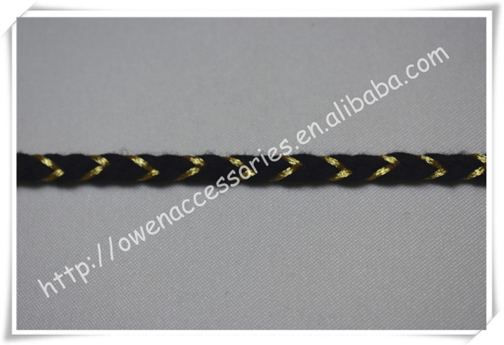 Échantillon gratuit Conception Personnalisée 0.5 cm Or Tresse Garniture pour Vêtements