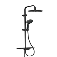 Bain de luxe ensemble de douche noir robinet plafond noir mural salle de bain système de douche à effet de pluie robinet mélangeur ensemble de douche