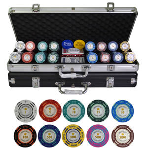 400 unids/set 14g juegos de fichas de póker <span class=keywords><strong>Casino</strong></span>, coloridas fichas de arcilla Texas Hold'em juegos de Chips + caja de Metal - Product Image 4